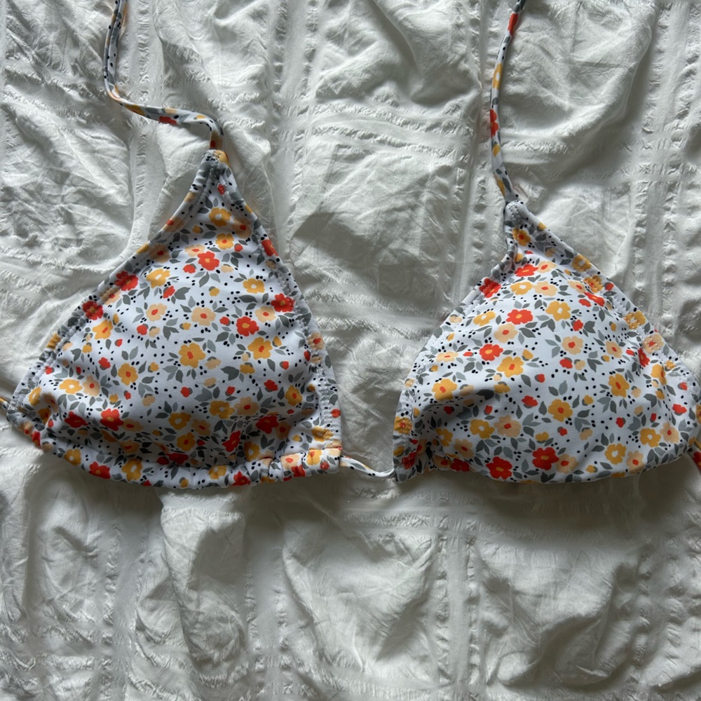 Floral Triangle Bikini Top